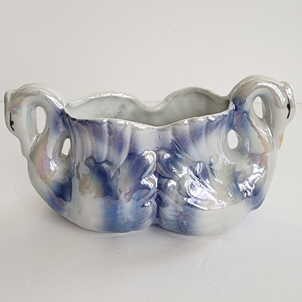 Lusterware Swan Ceramic Vase Set - Picture 4 of 16
